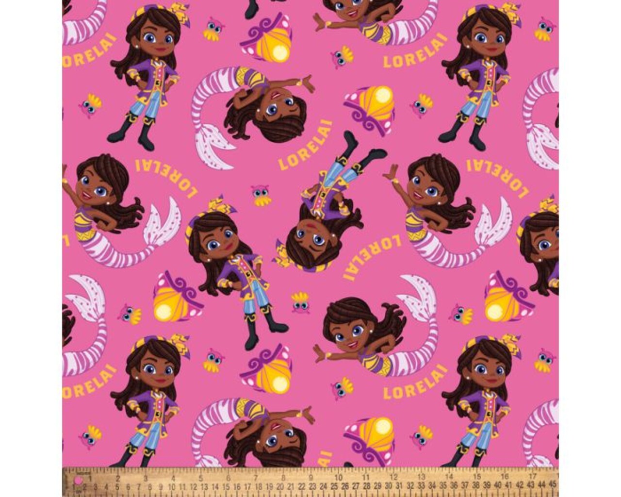 Santiago of the Seas Girls Nickelodeon Licensed By David Textiles Digital Cotton Print Fabric | By the Yard | Sewing and Crafting | 44 inches wide